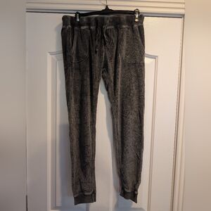 Francesca's Collections Black Velour Joggers